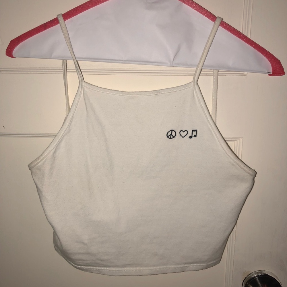 White tight tank crop top